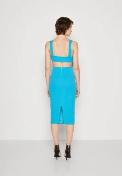 Wal G Ben Square Neck Midi - Cocktailjurk - Mediterranean Blue -Wal G 04866ee7769d4efc89a74bf63705a0e1