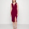 V Neck Midi - Cocktailjurk - Berry Wine