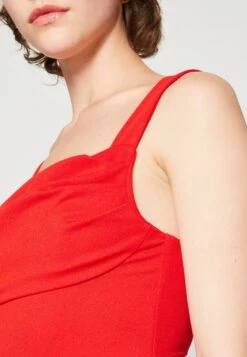 Wal G Maya Square Neck Maxi - Jerseyjurk - Red -Wal G 0772e68fb647443080170c25b110a842