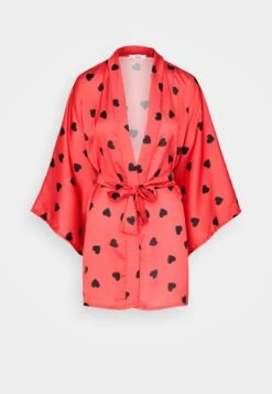 Wal G Valentines Love Belted Wrap - Lichte Jas - Red/Black -Wal G 07e992db544044b4a024a793c411ae65