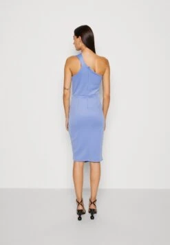 Wal G Rowen One Shoulder Dress - Jerseyjurk - Dusty Blue -Wal G 0a8eb3bb00764df2a6d239f67554f7e9