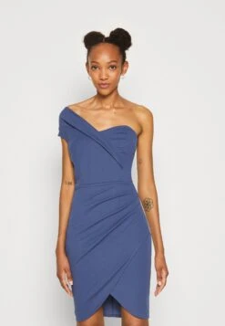 Wal G Milly One Shoulder Dress - Jerseyjurk - Denim Blue