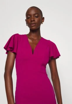 Tatiana Ruffle Sleeve Midi - Cocktailjurk - Raspberry -Wal G 16057b10e27c4464a76871147e0ccea9