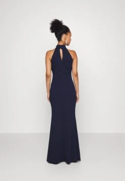 Halter Neck Maxi Dress - Cocktailjurk - Navy Blue -Wal G 16cfdf95de05432cab339d15c0091637