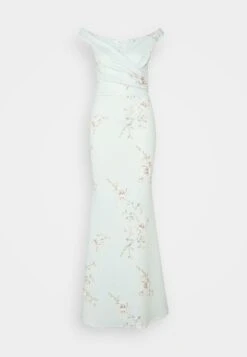 Wal G Wedding Kai V Neck Print Maxi - Galajurk - Sage Green -Wal G 17c446b7bf314848af81e6ed919641e7