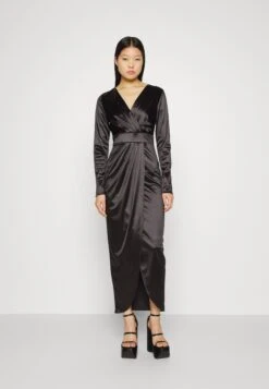Wal G Reana Long Sleeve Midi - Cocktailjurk - Black