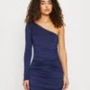 Wal G Evie Asymmetric Mini - Jerseyjurk - Navy Blue