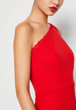 Wal G Wendy One Shoulder Maxi Dress - Jerseyjurk - Red -Wal G 1bb97fe232ca4bdf9c2112e7810e6e6b
