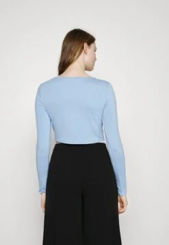 Wal G Karina Tie Top - Longsleeve - Dusty Blue -Wal G 218841a2ccbf4a96ae7f33138ee25cbf