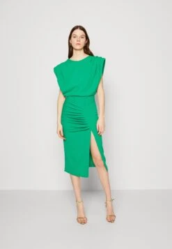 Wal G Cruise Collection Roxy Power Shoulder Midi - Cocktailjurk - Leaf Green