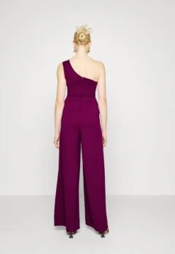 Fleur One Shoulder- Jumpsuit - Plum -Wal G 232586a4758c4f9baa3a66ffda38ed86