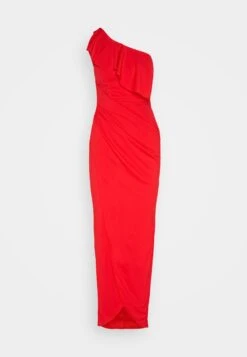 Wal G Kelly Ruffle Maxi - Jerseyjurk - Red -Wal G 262d628676fe4d52a674f1cc50fb1073