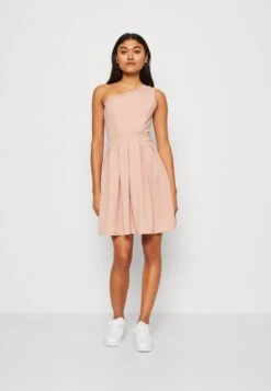 Wal G Vanya One Shoulder Skater Dress - Jerseyjurk - Blush Pink