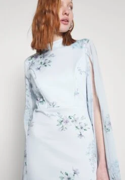 Wal G Wedding Cape Midi Dress - Jerseyjurk - Dark Blue/Multi -Wal G 2e410a98e5c84ac28ec84cdc156eecd1