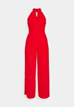 Wal G Fiona Cut Out Neck- Jumpsuit - Red -Wal G 32510f09f033443d8a199265c6b337b2