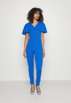 Liyavi Cape Sleeve- Jumpsuit - Electric Blue
