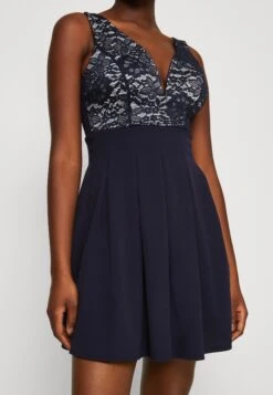 Wal G Belle V Neck Skater Dress - Cocktailjurk - Navy/White -Wal G 358103d7c05440a3b273c1393176d1b8