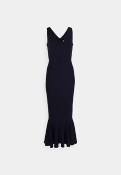 Anabella Ruffle Bottom Midi - Cocktailjurk - Navy Blue -Wal G 361e56411ded46c08cacd1121cc33744