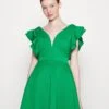 Wal G Haily Ruffle Skater - Cocktailjurk - Leaf Green