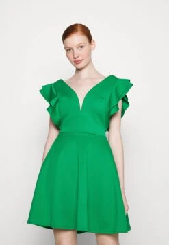 Wal G Haily Ruffle Skater - Cocktailjurk - Leaf Green