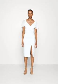 Lembera Sleeve Midi Dress - Etui-Jurk - White