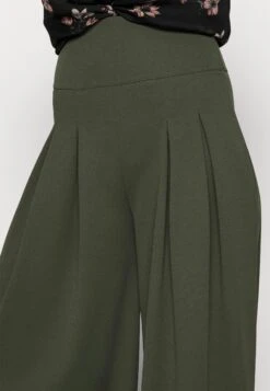 Venisa Wide Leg Trouser - Broek - Dark Khaki -Wal G 3a96173a63ae40bc949c932b0bba73f2