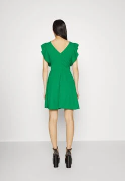 Wal G Danya Ruffle Sleeve Zip Skater Dress - Jerseyjurk - Leaf Green -Wal G 3b28cedbdfef4f43b453bd64e54ea1be