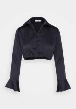 Wal G Liza Button Crop - Overhemdblouse - Navy -Wal G 40f1c226b58b46538bd7abb2edbe7618