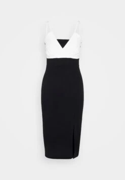 Wal G Lulu Contrast Midi - Jerseyjurk - Black/White -Wal G 418d38033be54fb1934177d12bd32348