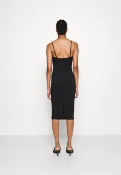 Cyndee Front Tie Midi Dress - Jerseyjurk - Black -Wal G 424e116a2e1c4bbda56751f510867e4a
