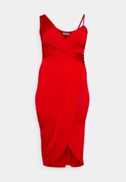 Winny Asymmetric Midi - Jerseyjurk - Red -Wal G 432b57489e4a4a368fd1e86fbd46b804