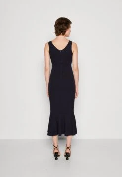 Wal G Anabella Ruffle Bottom Midi - Jerseyjurk - Navy Blue -Wal G 43bd5370f8474fdeae425740b147b805