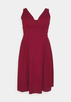 Kandy V Neck Midi - Jurk - Wine -Wal G 4525841aa42244beb838a1ffe3c89597