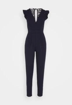 Wal G Ruffle With Back Insert - Jumpsuit - Navy Blue -Wal G 46996496f77d4f93bc3876ad9baaf766