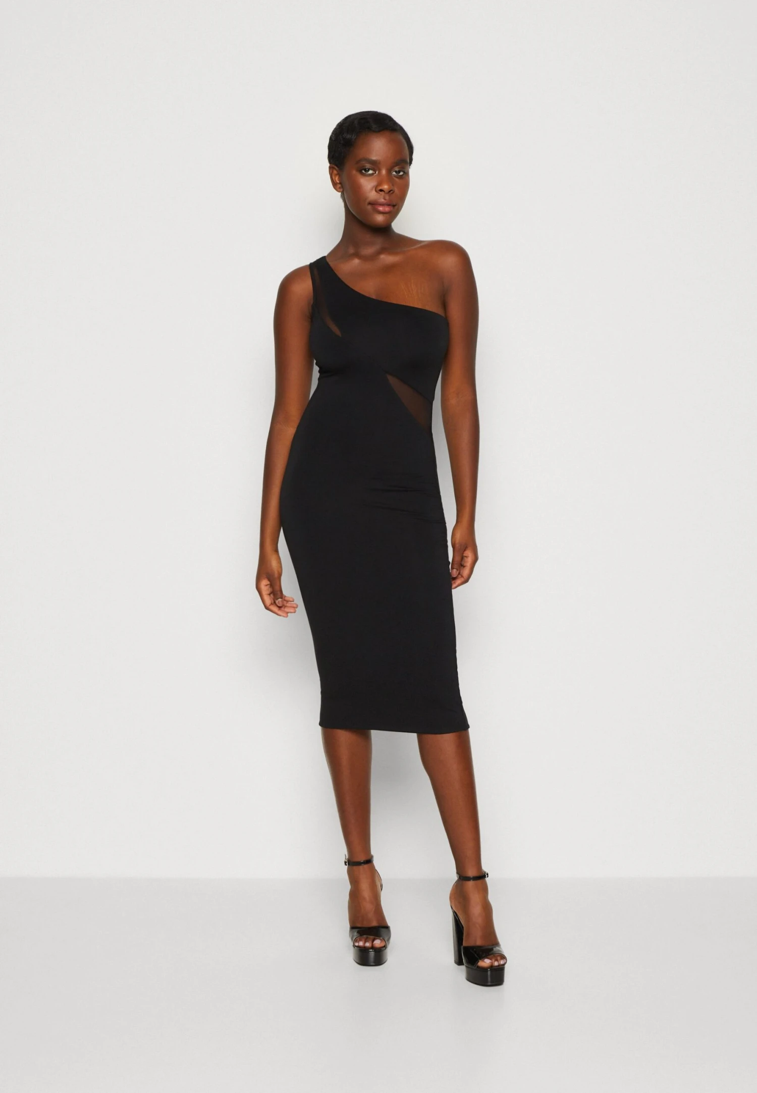 Wal G Zakera Contrast Midi Dress - Jerseyjurk - Black 1 Wal G Zakera Contrast Midi Dress - Jerseyjurk - Black