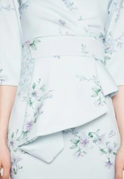 Isabella Wrap Print Midi - Jerseyjurk - Baby Blue -Wal G 48e37edd4d5948a2b214d6539eb481fc