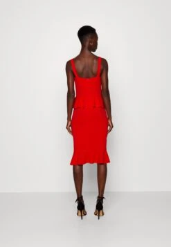 Jace Peplum Dress - Jerseyjurk - Red -Wal G 4af9452cc4ee40fbb2c00eb90a9d6b28
