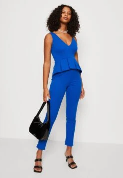 Wal G Xena Peplum - Jumpsuit - Electric Blue -Wal G 4f8f1a0187db4574add129eeb22a3297