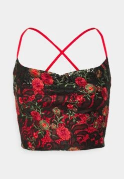 Wal G Peppy Floral Top - Blouse - Red/Black -Wal G 557232b8264d49898f1605ed23c53061