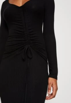 Wal G Del Gathered Midi - Jerseyjurk - Black -Wal G 5706d63d17454caf9f06198439813c8a