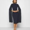 Wal G Cape Sleeve Dress - Cocktailjurk - Navy Blue