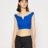 Wal G Valentines Heart Crop - Top - Electric Blue