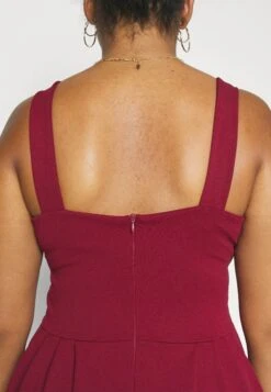 Kandy V Neck Midi - Jurk - Wine -Wal G 585295c830e247719fd63487dd182dbe