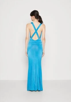 Wal G Angelina Cross Back Maxi - Jerseyjurk - Ocean Blue -Wal G 65b323cde0a5477fb9c2e65285810113