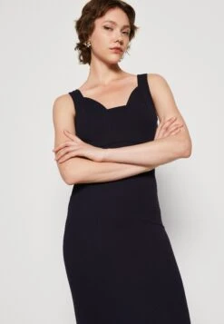 Wal G Anabella Ruffle Bottom Midi - Jerseyjurk - Navy Blue -Wal G 6915dddb9fcf401c963730586a01077e