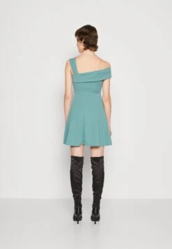 Wal G Noelle Off The Shoulder Skater - Jerseyjurk - Sage Green -Wal G 6a3acf2444b3443baa33e42e220de42f