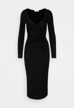 Wal G Del Gathered Midi - Jerseyjurk - Black -Wal G 6d66f439084f4c468d5799979dd9645b