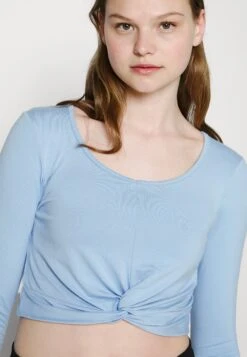 Wal G Karina Tie Top - Longsleeve - Dusty Blue -Wal G 6fa3525d6f4e4fab9cf985a1d235a40b