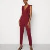 Wal G Rayna Ruffled- Jumpsuit - Berry Wine