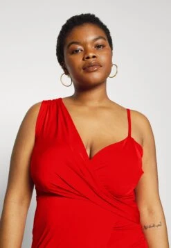 Winny Asymmetric Midi - Jerseyjurk - Red -Wal G 7762644ea45842b09ddef722761bdb2c